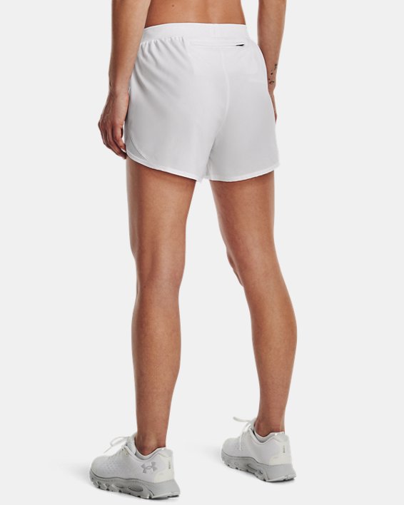 Women's UA Fly-By Elite 3'' Shorts, White, pdpMainDesktop image number 1